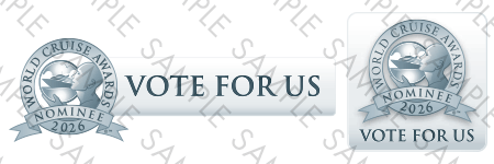 World Cruise Awards vote for us buttons sample