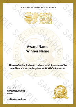 World Cruise Awards winner certificate sample